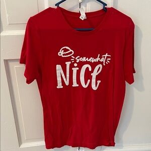 Christmas- Red Graphic Tee with White Text